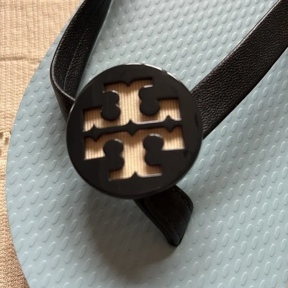 Tory Burch Blue and Black Flip Flops - Picture 2 of 6